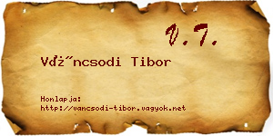 Váncsodi Tibor névjegykártya